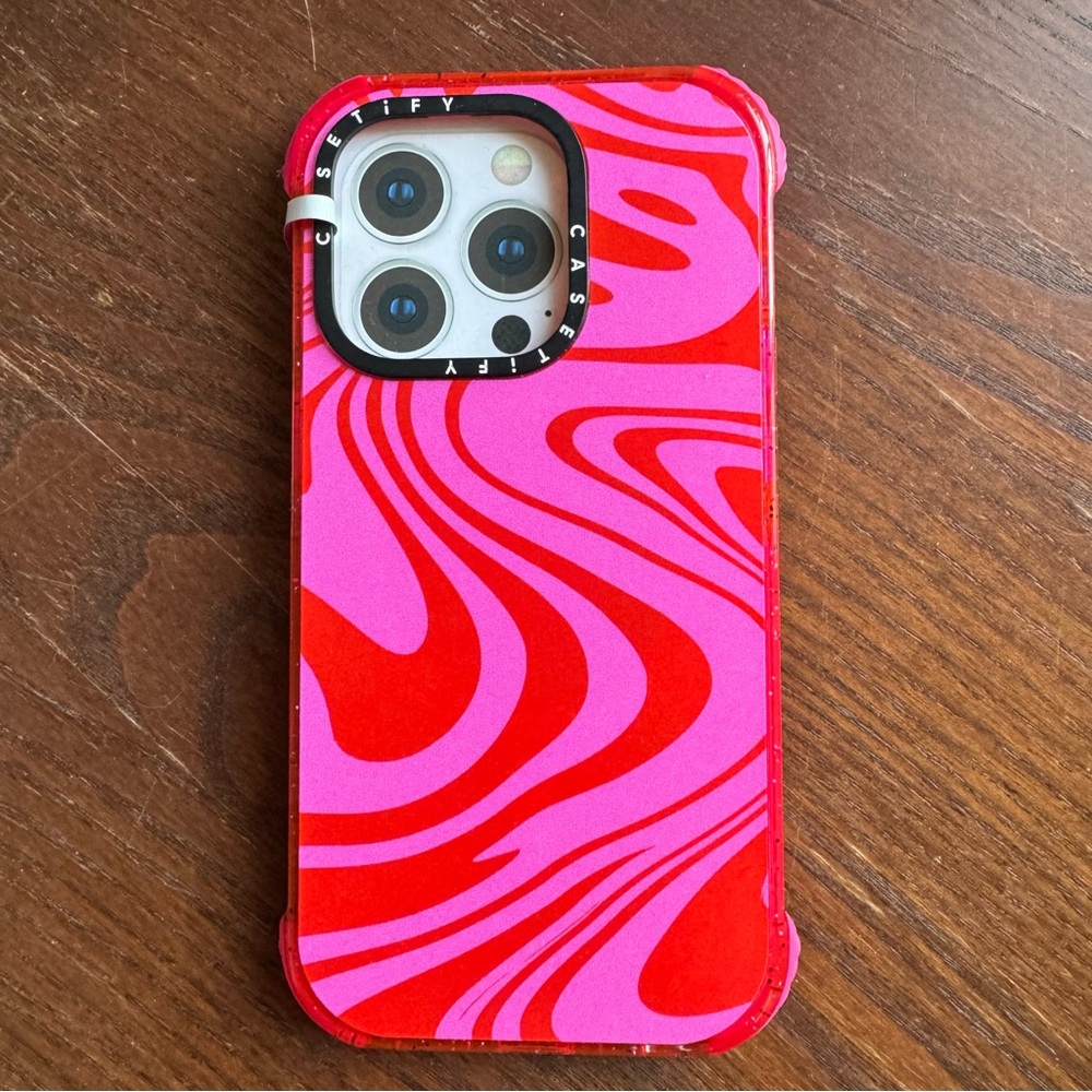 Casetify Pink & Red Swirl iPhone Case